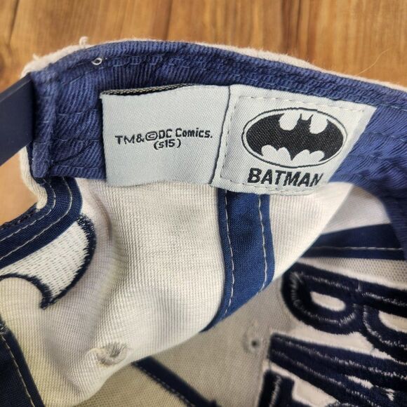 DC Comics Batman Large Font Embroidered Gray Blue Adult Snapback Hat Cap - Picture 7 of 8